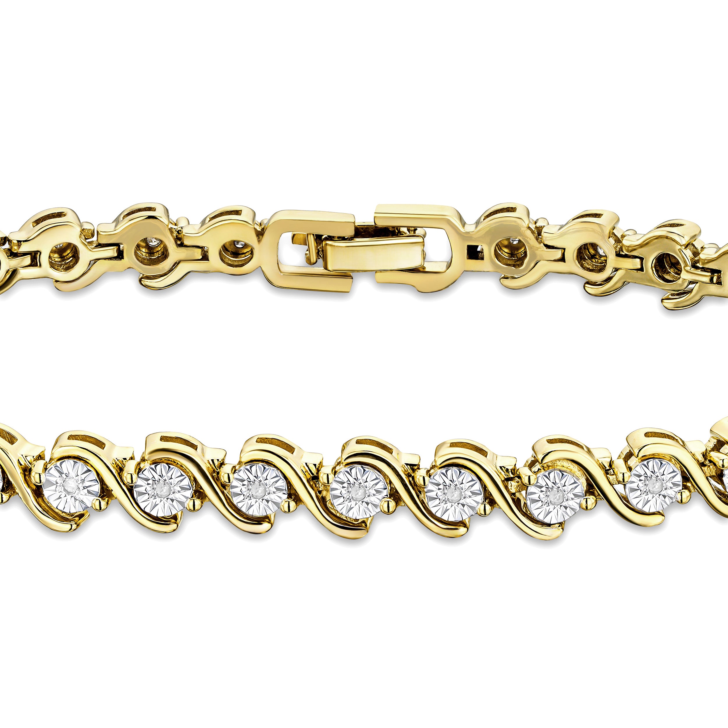 0.19ct Diamond and 18K Gold Vermeil Twist Bracelet
